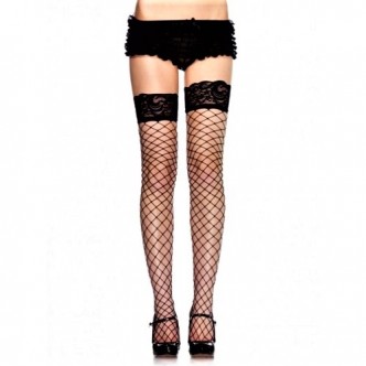 Thigh high netstrømper-bas résille